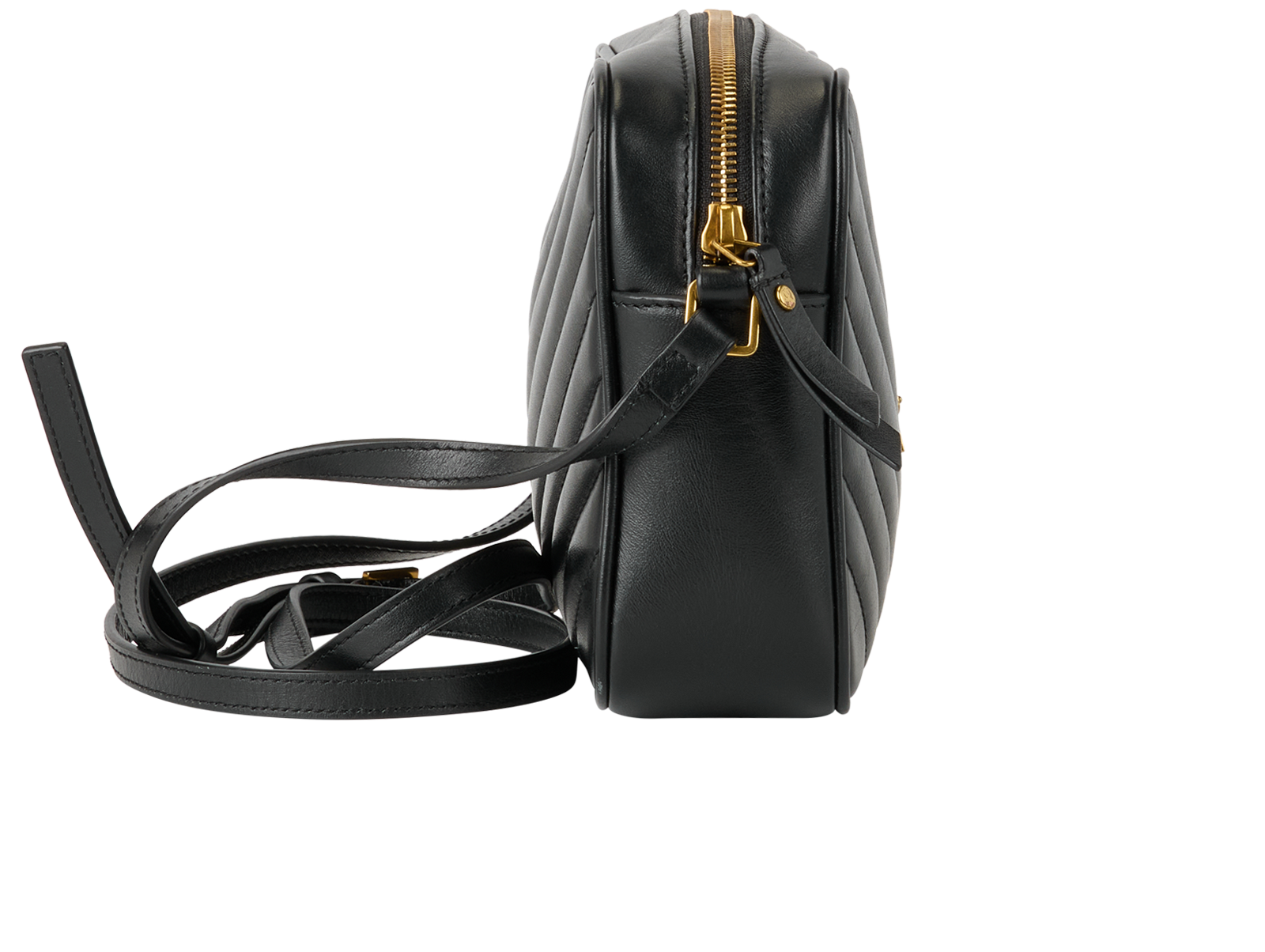 Camera Bag, &pound;850, Handbags, Black, Leather, Side view